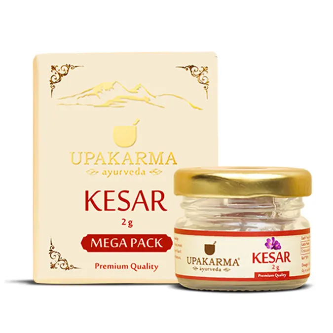 Upakarma Pure, Natural, Finest A+ Grade Kashmiri Saffron / Kesar 2g (Mega Pack) - Nourish Your Skin