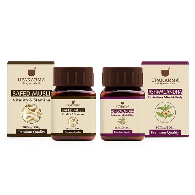 Combo Pack of Ashwagandha 90 Capsules + Safed Musli 90 Capsules