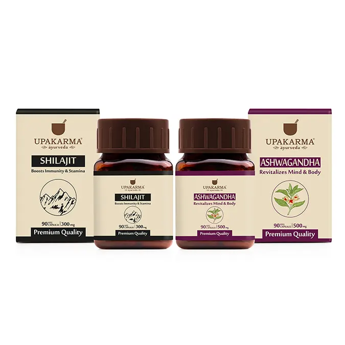 Combo Pack of Shilajit 90 Capsules & Ashwagandha 90 Capsules