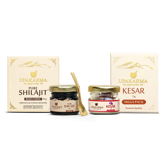 Combo Pack - Pure Shilajit Resin 20g & Kashmiri Kesar/Saffron 2g