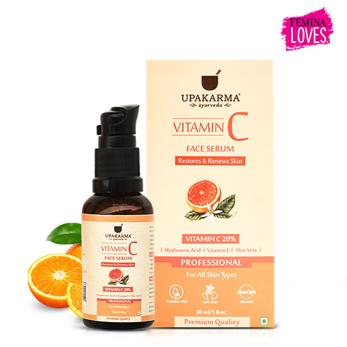 Upakarma Vitamin C Face Serum - Restore and Renews Skin with Hyaluronic acid, Vitamin E and Aloe Vera - 30ML