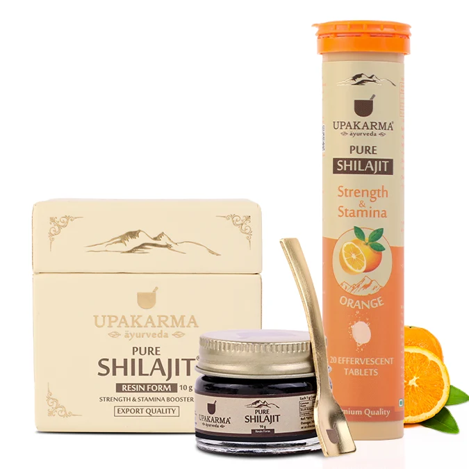 Combo Pack of Shilajit Resin 10g & Shilajit Effervescent Orange Flavor